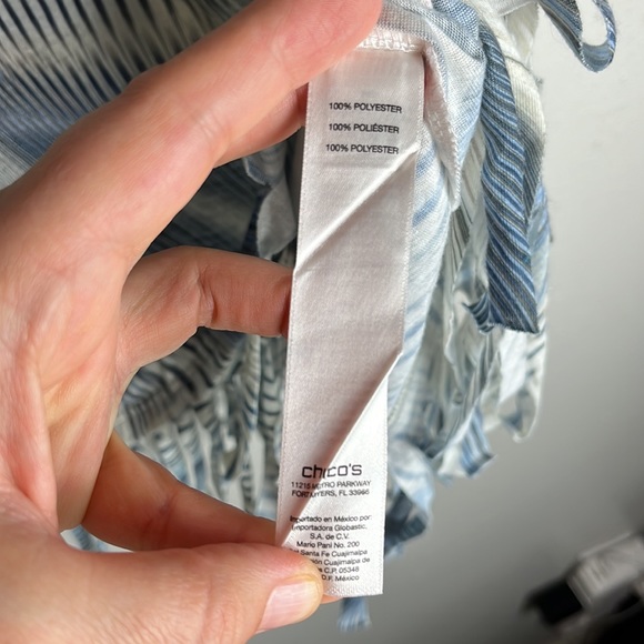 Chicos geometric top size M fringe bottom studded shoulders - Picture 7 of 8